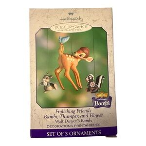Hallmark Keepsake Bambi Ornament Set -‎ Brown and Green